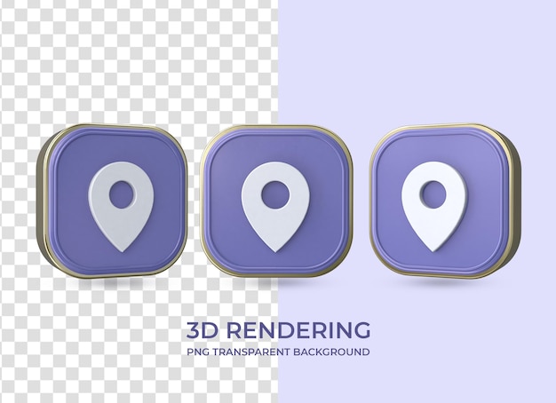 Standortsymbol 3D-Rendering isolierten transparenten Hintergrund