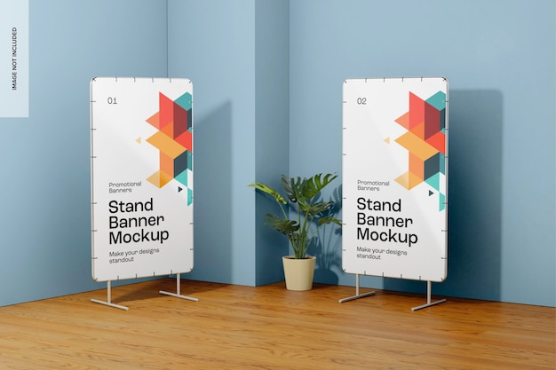 Stands mockup visão esquerda e direita