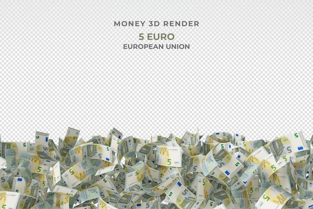 Stapel von 5 euro banknoten geld 3d rendern