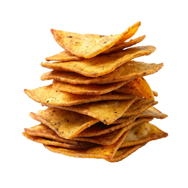 Stapel von chili-tortilla-chips isoliert