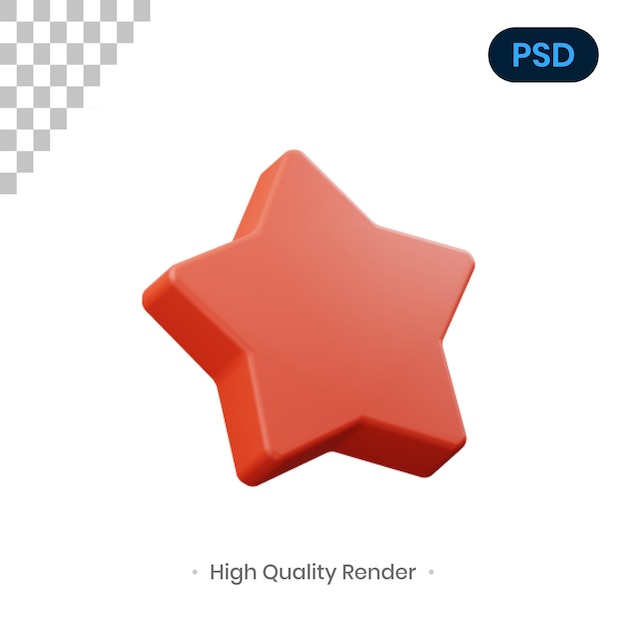 Star 3D Render Illustration Premium Psd