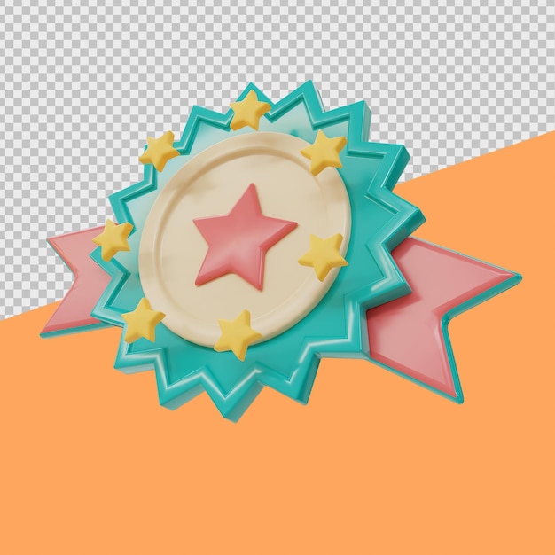 Star badge ilustrações de compras on-line em 3d