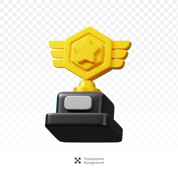 PSD star cup trophy aislado campeón y ganador premios icono concepto recompensa y insignias 3d render