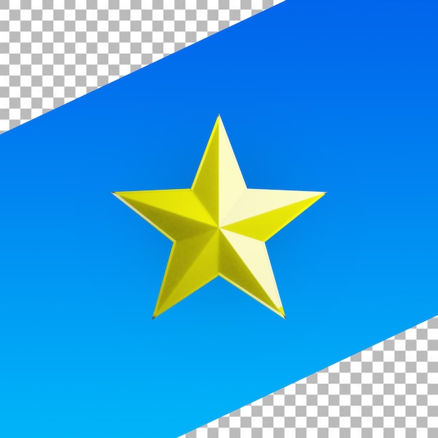 PSD star glassy icon ilustração 3d