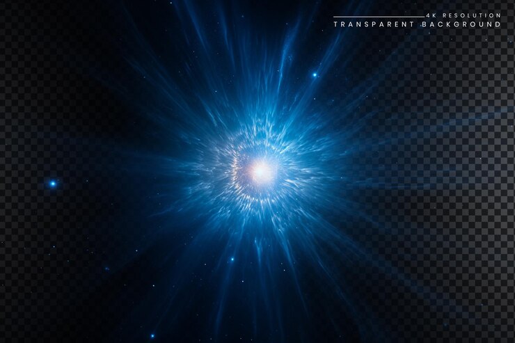 PSD star powerful energy light effect su sfondo trasparente