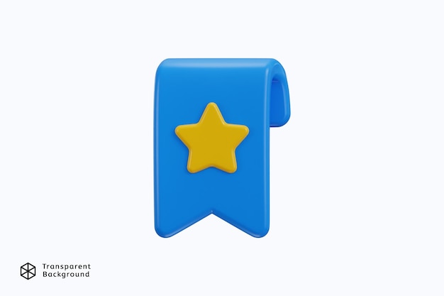 star with book mark icon 3d rendering vector illustration