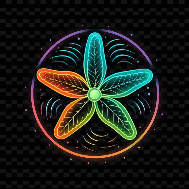 PSD starfish beachside paradise delicate neon lines sand dollar shape y2k neon lichtkunst sammlungen