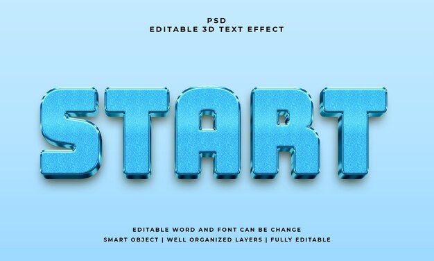 Start 3d editable psd text effect with background