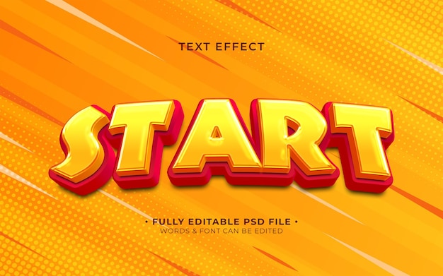 Start button text effect