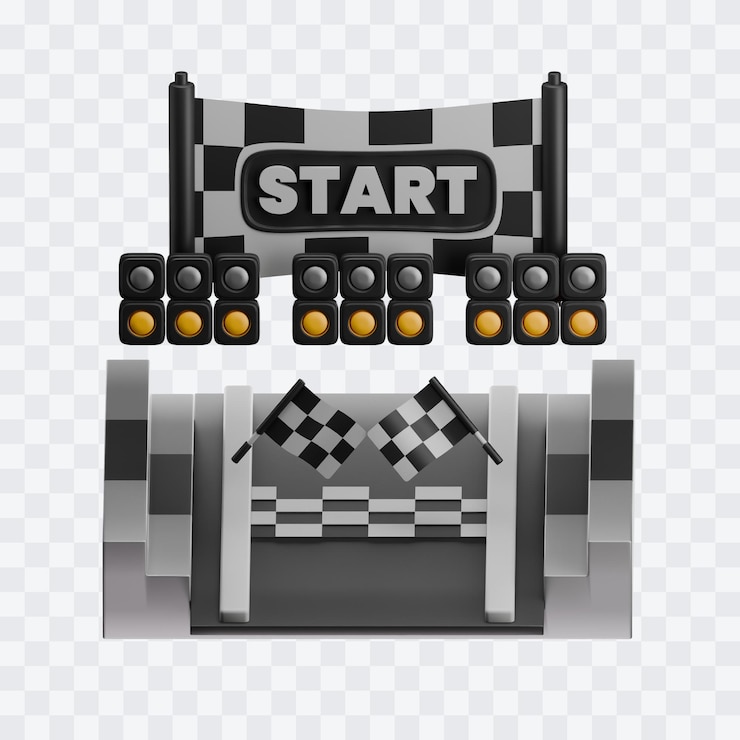 PSD start line 3d illustration