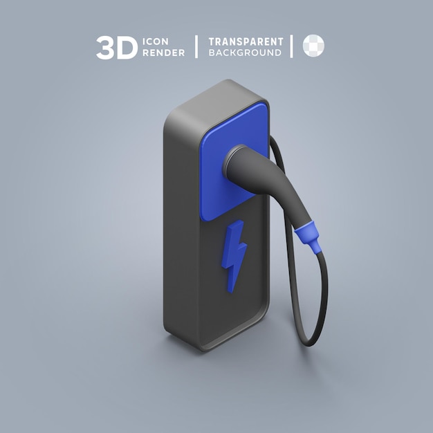 PSD station de charge illustration 3d rendu icône 3d coloré isolé