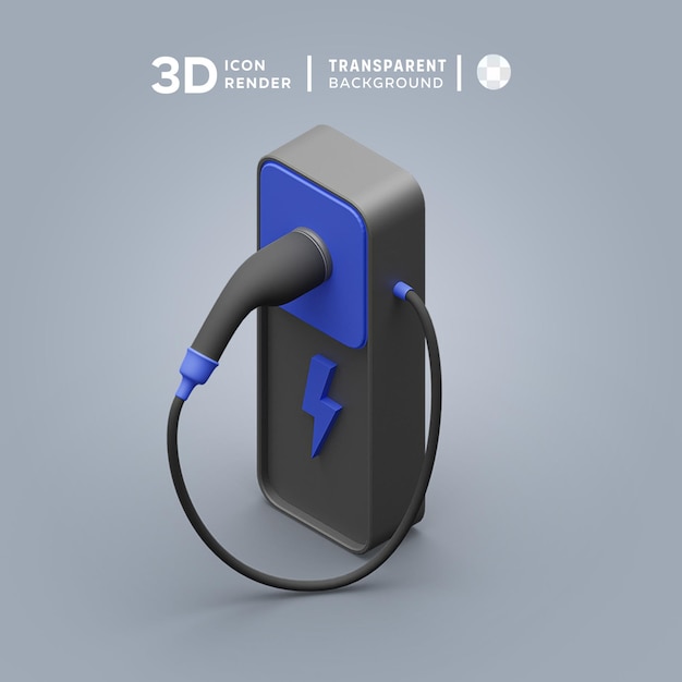 PSD station de charge illustration 3d rendu icône 3d coloré isolé