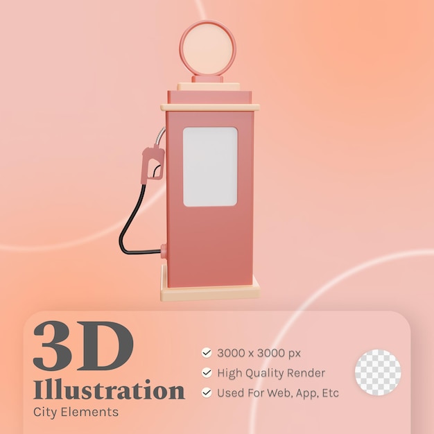 PSD station-service illustration 3d