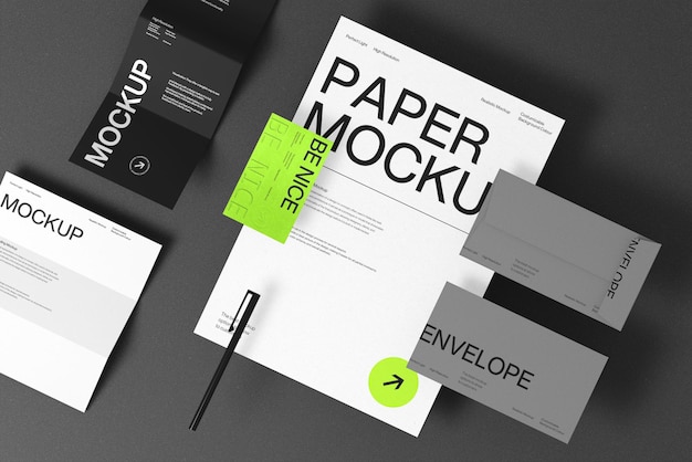Stationery Identity Paper Envelope Mockup