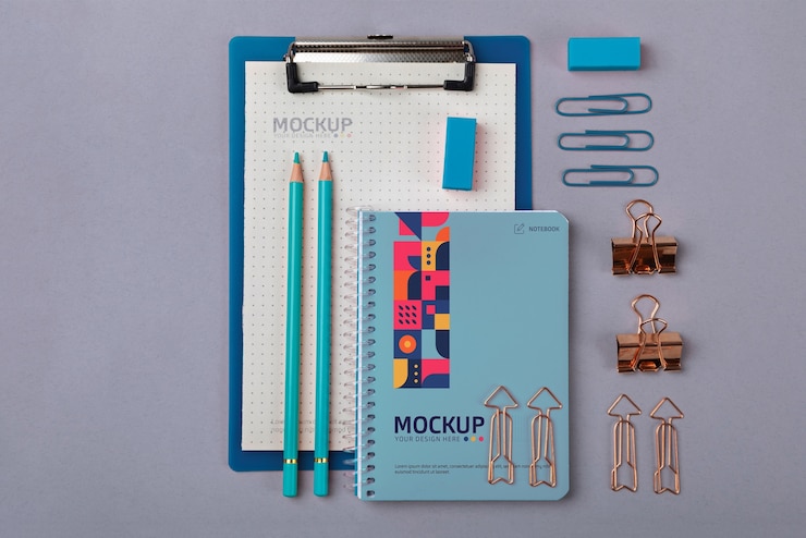 PSD stationery mock-up for memory and office reminder