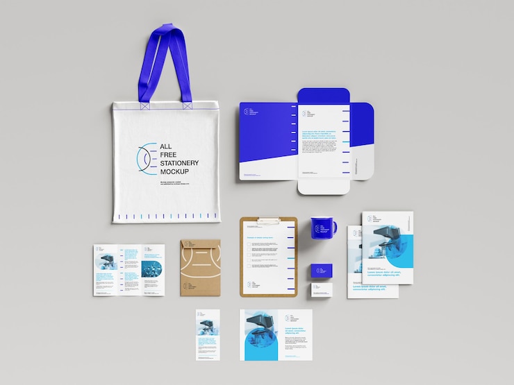 PSD stationery mockup set corporate branding presentation