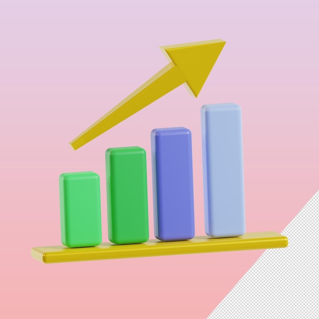 statistic line chart 3d icon