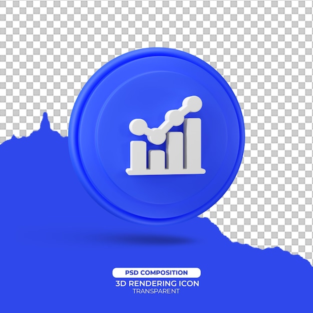 statistiche 3d rendering icona simbolo