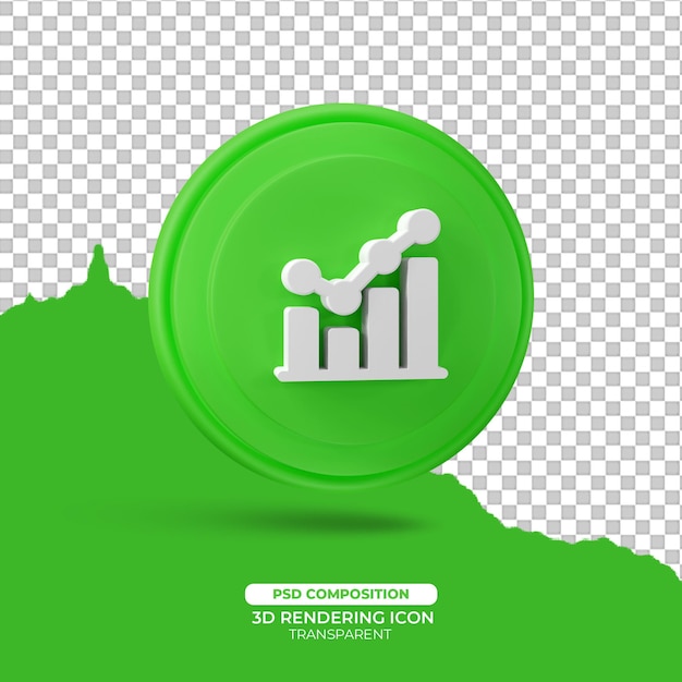 statistiche 3d rendering icona simbolo
