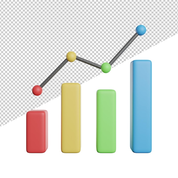 Statistikdiagrammbalken Eine Grafik eines Balkendiagramms mit verschiedenfarbigen Balken