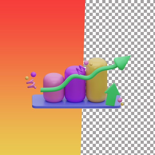 PSD statistisches geschäft 3d-rendering