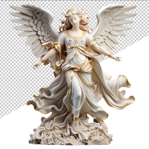 PSD une statue d'un ange avec un ange blanc sur sa tête