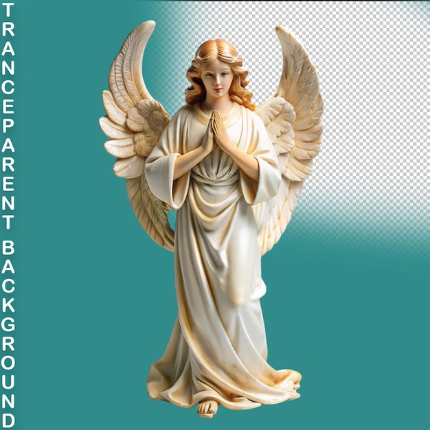 PSD une statue d'ange sur un fond transparent