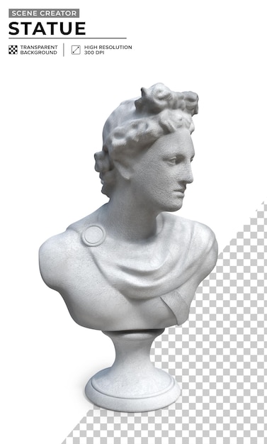 Statue antique en plâtre 3D pour la création de décors