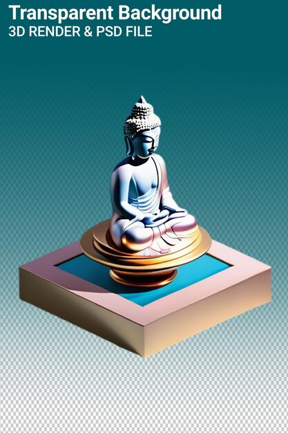 PSD une statue de bouddha assise sur une petite place