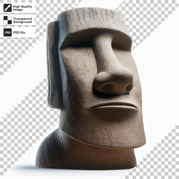 PSD une statue brune d'une tête humaine avec un nez
