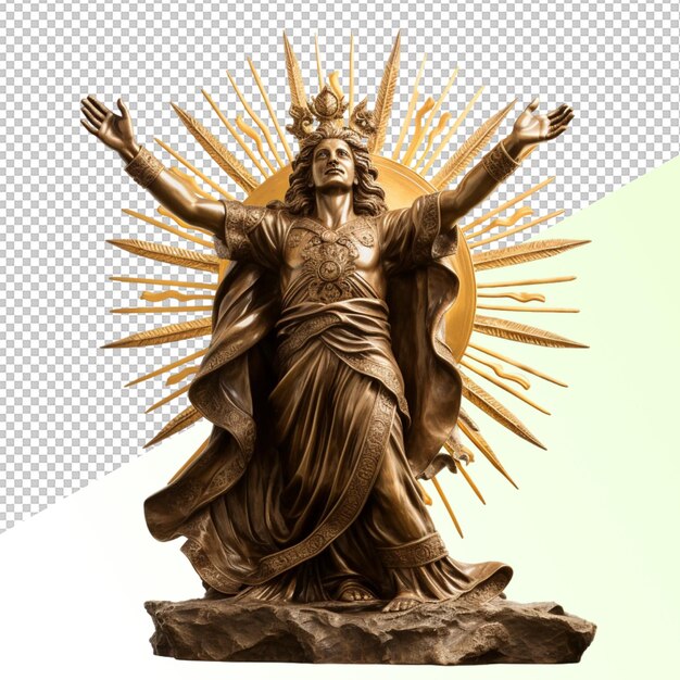 PSD une statue d'un dieu avec une couronne dessus