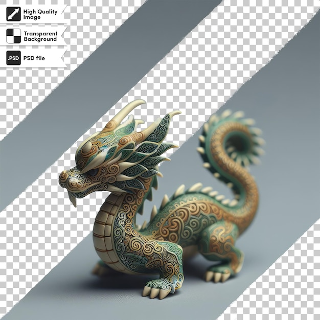 Statue de dragon chinois sur fond transparent