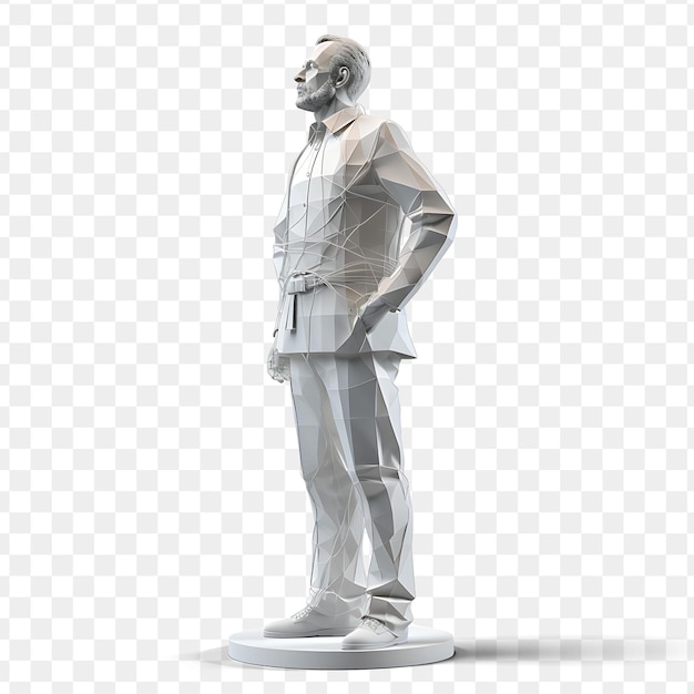 PSD une statue d'un homme avec un costume sur la tête