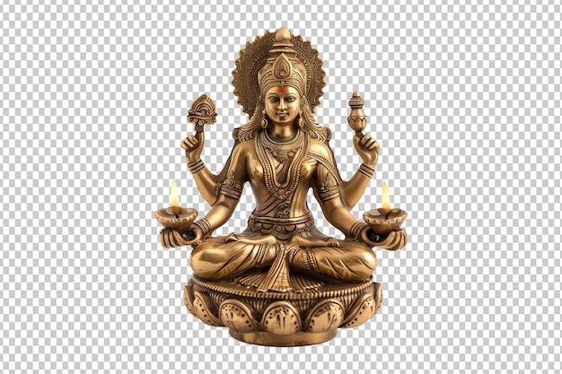 PSD statue en laiton de la déesse indienne lakshmi