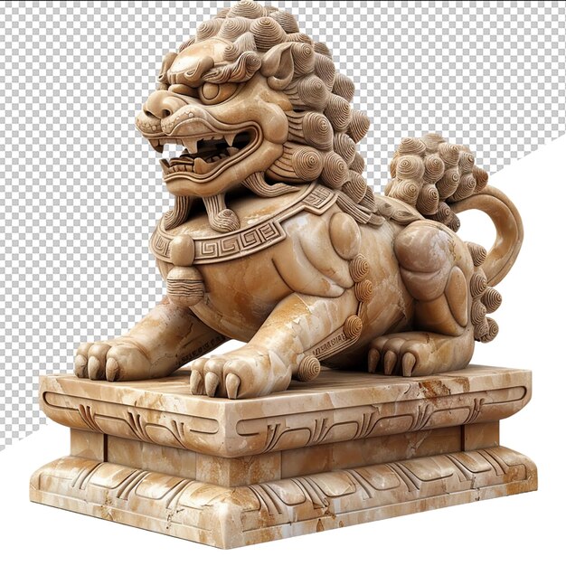 PSD une statue d'un lion avec un lion dessus