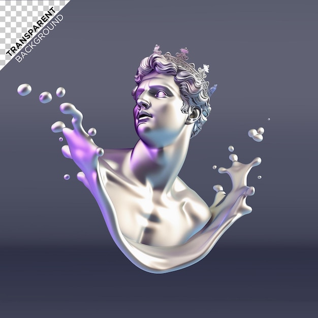 PSD statue liquide holographique 3d