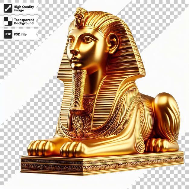 PSD une statue d'or d'un lion avec une image d' un lion dessus