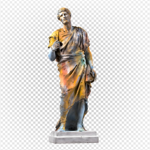 Statue De Philosophe Grec Ancien Isolée Sur Fond Transparent Ai Générative