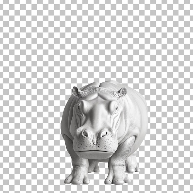 PSD une statue de rhinocéros avec un rinocéros blanc sur le dos