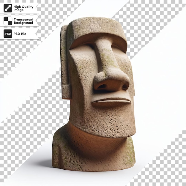 PSD une statue d'une tête humaine avec un visage dessus