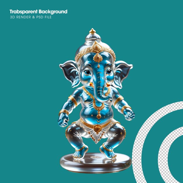 PSD une statue en verre de ganesha.