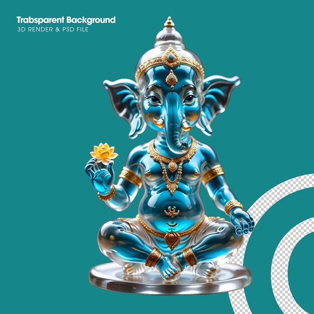 PSD une statue en verre de ganesha.