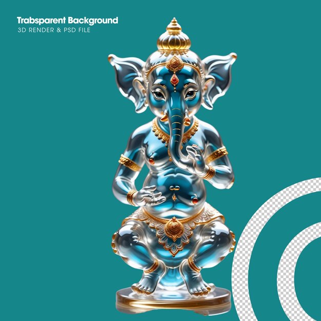 PSD une statue en verre de ganesha.