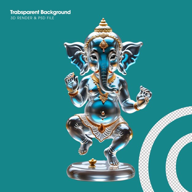 PSD une statue en verre de ganesha.