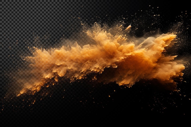 Staubpartikelexplosion auf transparentem Hintergrund