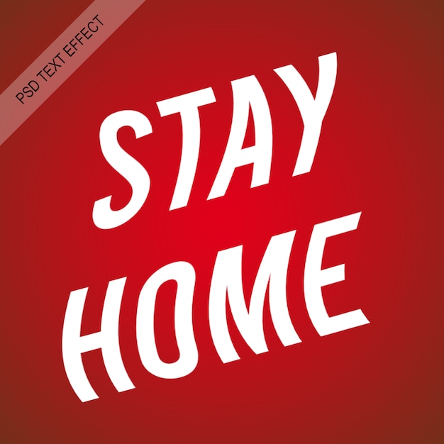 PSD stay home text effect