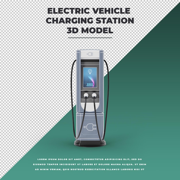 Stazione di ricarica per veicoli elettrici 3D