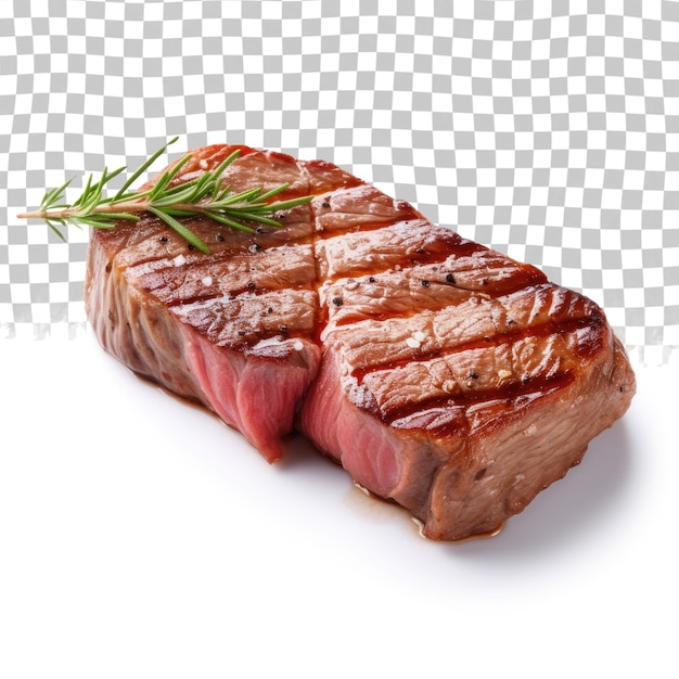 PSD un steak de bœuf isolé sur un fond transparent