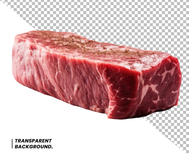 PSD steak de bœuf de surlonge supérieur ou viande crue brésilienne picanha sur couperet de boucher isolé