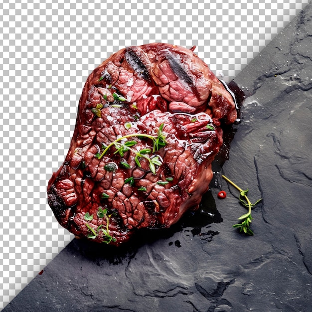 PSD steak de bœuf à la texture transparente